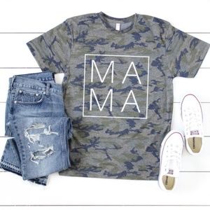 Mama Graphic Tee in Camo